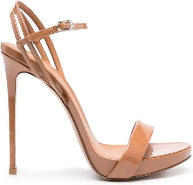 Le Silla Gwen 120mm leather sandals Brown