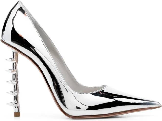 Le Silla Jagger 120mm Rockstud-embellished pumps Silver