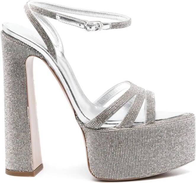 Le Silla Nina 170mm crystal-embellished platform sandals Silver