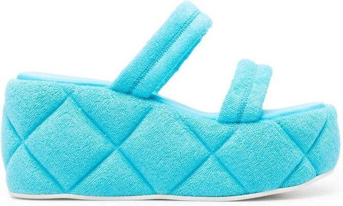 Le Silla quilted-effect platform sandals Blue