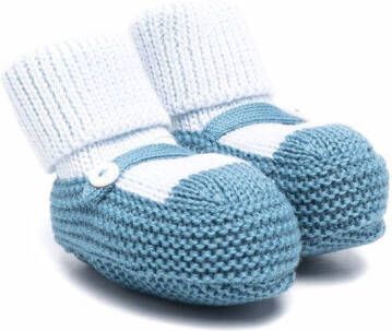 Little Bear virgin wool knitted slippers Blue