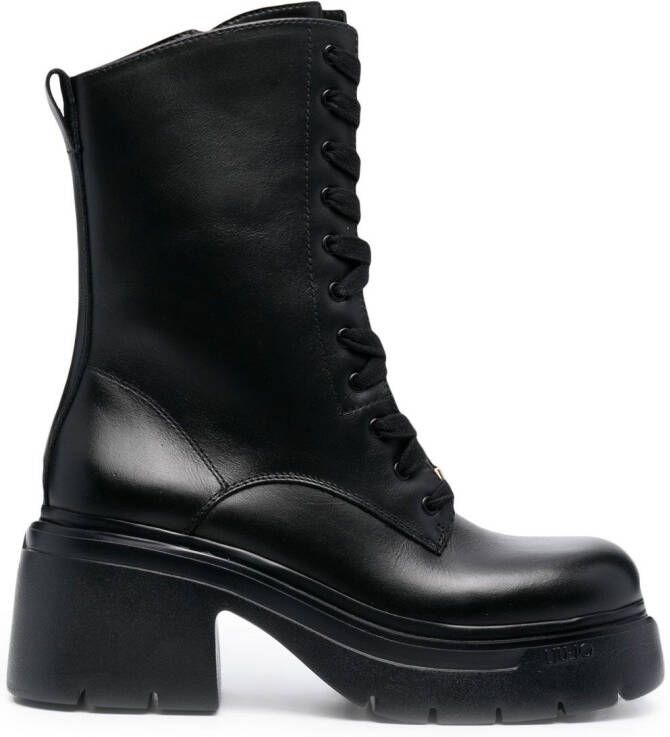 LIU JO 75mm Carrie lace-up boots Black