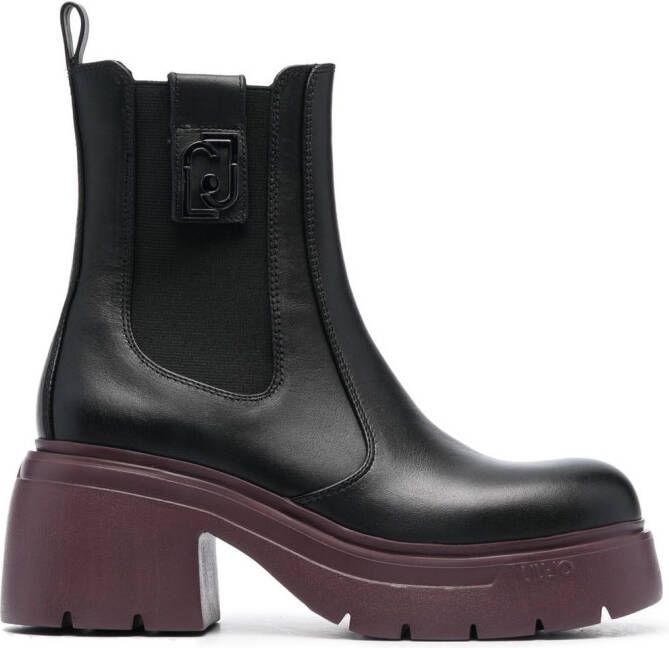 LIU JO Carrie leather ankle boots Black