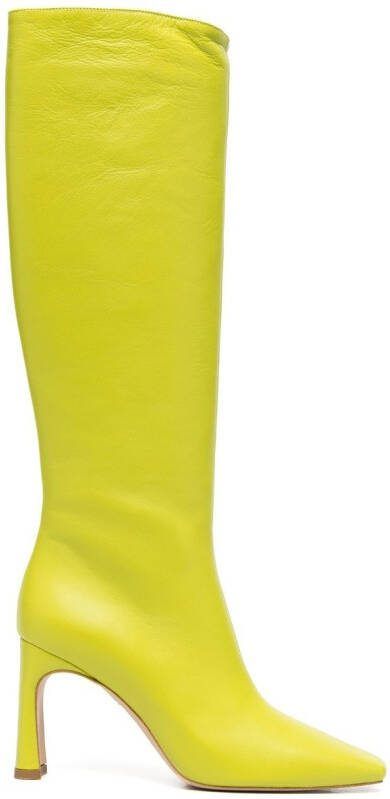 LIU JO x Leonie Hanne square-toe leather boots Green
