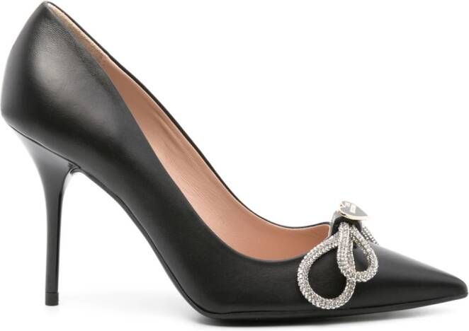 Love Moschino logo-plaque bow 100mm pumps Black