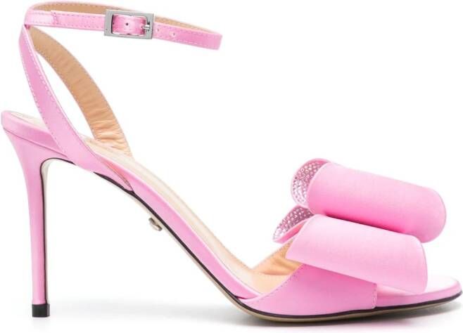 MACH  MACH 95mm bow-satin sandals Pink