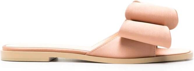 MACH  MACH bow-detail satin slides Brown