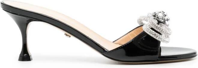 MACH  MACH 70mm Double Bow patent-leather sandals Black