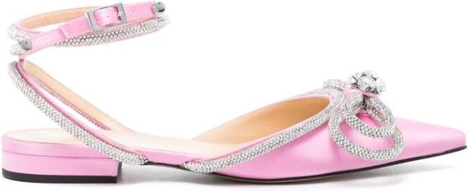 MACH  MACH Double Bow satin flat pumps Pink