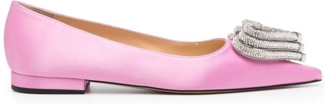 MACH  MACH Triple Heart satin ballerina shoes Pink