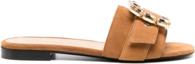 Madison.Maison Madison Maison Fade Jeweled Buckle Khaki Sandals Brown