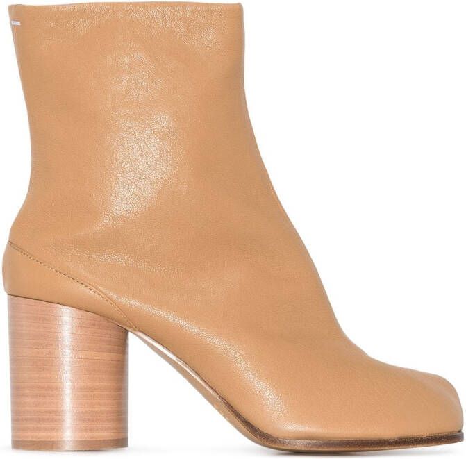 Maison Margiela Tabi 80mm leather ankle boots Brown