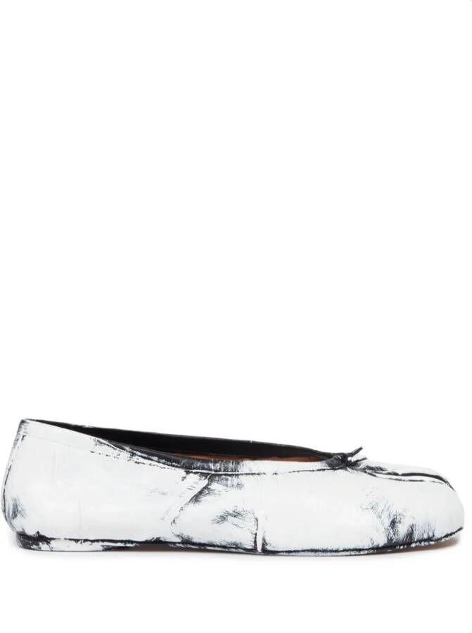Maison Margiela Tabi New leather ballerina shoes White