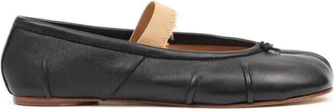 Maison Margiela Tabi leather ballerina shoes Black