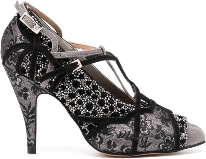 Maison Margiela 70mm Tabi Monster Velvet embellished pumps Black