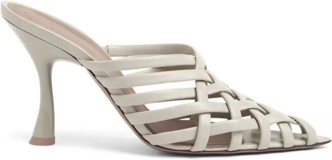 Malone Souliers Whitney 90mm leather mules Grey