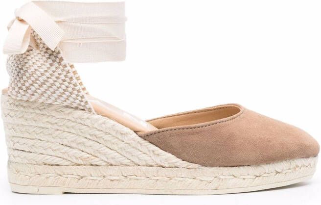 Manebi ankle-tie espadrilles Brown