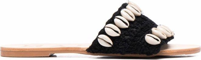Manebi embellished open-toe slides Black