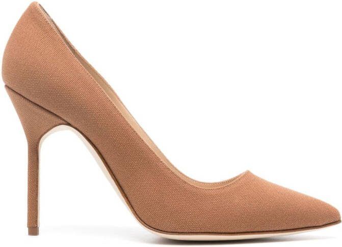 Manolo Blahnik BB 110mm interwoven pumps Brown