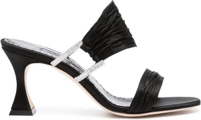 Manolo Blahnik 70mm Chinap satin sandals Black