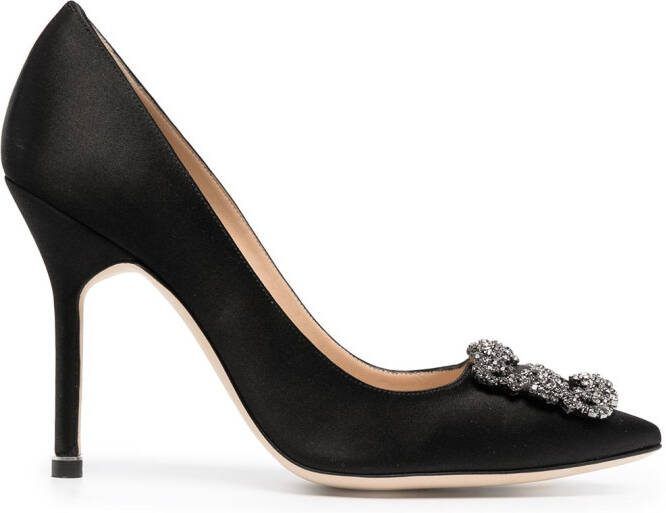 Manolo Blahnik Hangisi 105mm jewel buckle pumps Black