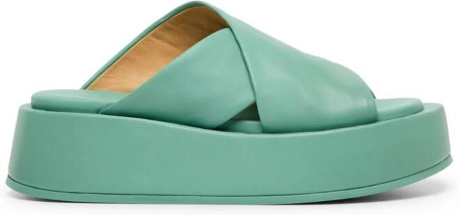 Marsèll crossover-strap platform sandals Green