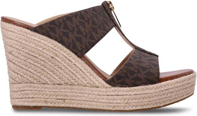 Michael Kors Bradley leather wedge sandals Neutrals - Picture 2