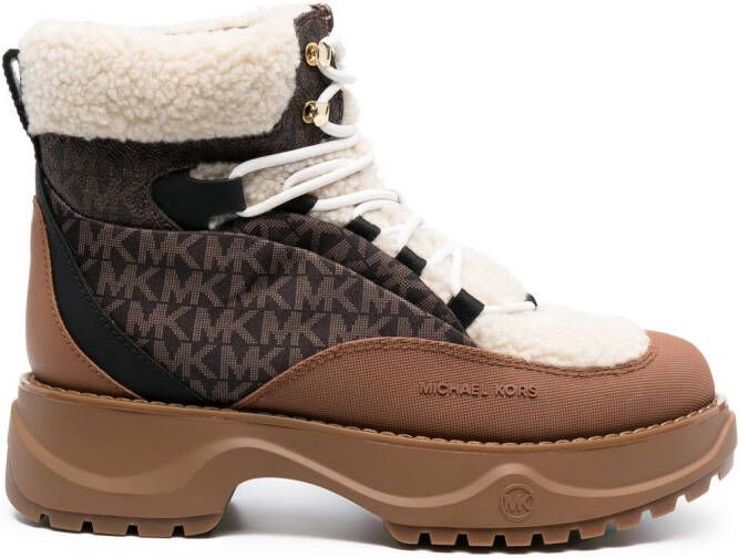 Michael Kors Ozzie faux-shearling trim boots Brown - Picture 3