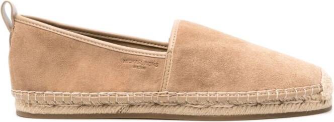 Michael Kors logo-debossed suede espadrilles Brown