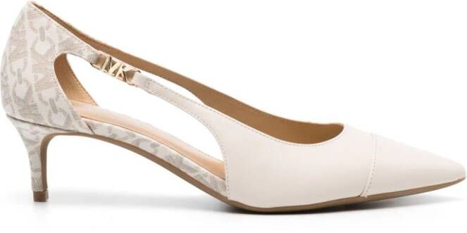 Michael Kors crystal-embellished leather mules White