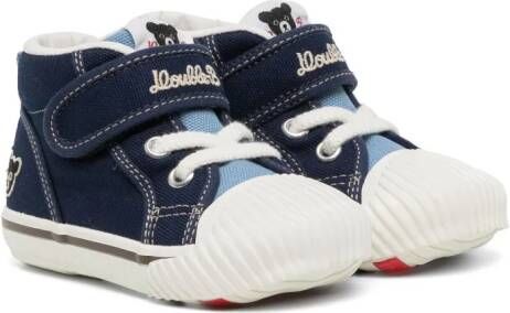 Miki House embroiderd-logo touch-strap sneakers Blue