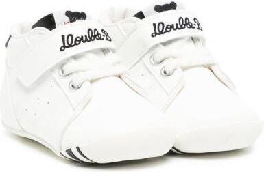 Miki House embroidered-logo touch-strap sneakers White