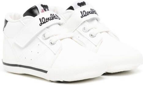 Miki House embroidered touch-strap sneakers White