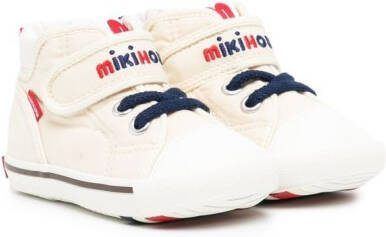 Miki House logo-embroidered high-top sneakers White