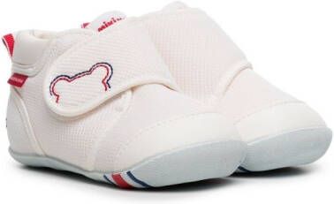 Miki House touch-strap cotton trainers White