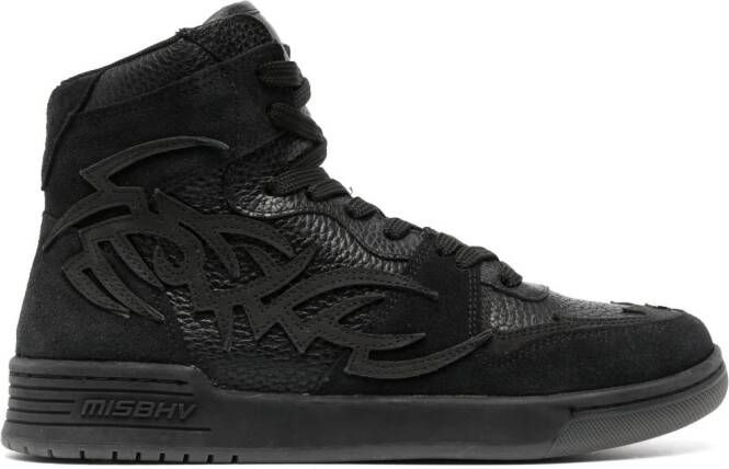 MISBHV panelled high-top leather sneakers Black