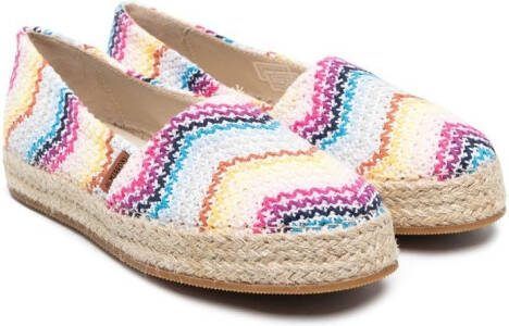 Missoni Kids zigzag slip-on espadrilles Yellow