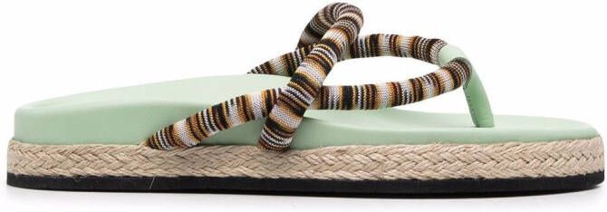 Missoni stripe-strap flip-flop sandals Black