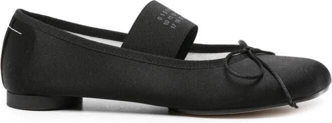 MM6 Maison Margiela Atomic satin ballerina shoes Black