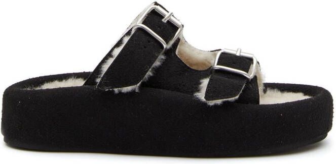MM6 Maison Margiela double-buckle slides Black