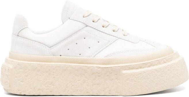 MM6 Maison Margiela numbers-motif leather sneakers White