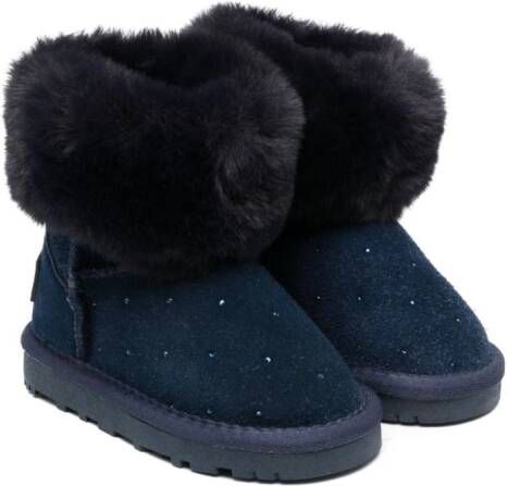 Monnalisa shearling-detail ankle boots Blue