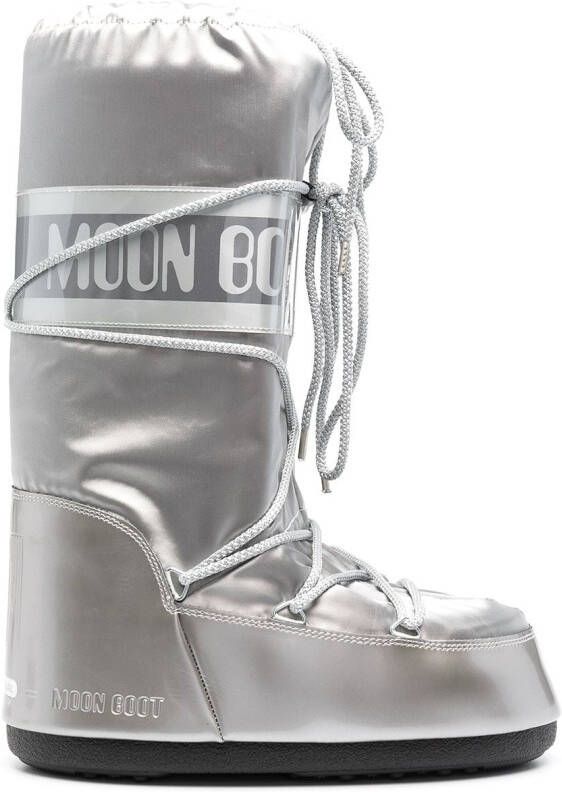 Moon Boot Icon Glance satin snow boots Grey