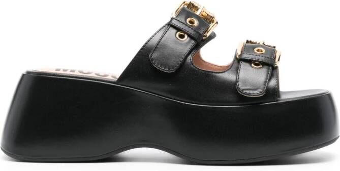 Moschino 75mm Dolly leather sandals Black