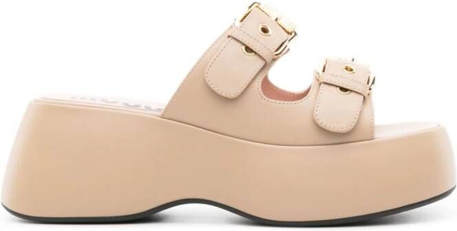 Moschino 75mm Dolly leather sandals Neutrals