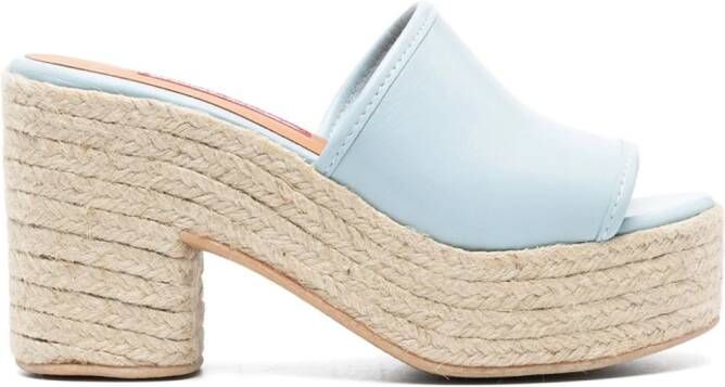 MOSCHINO JEANS 105mm raffia-sole sandals Blue