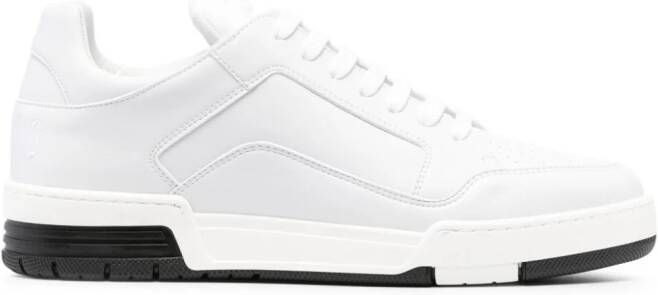 Moschino leather lace-up sneakers White