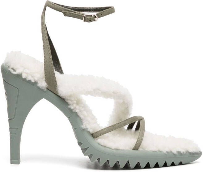 Off-White Allen shearling sandals Green