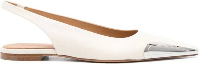 Off-White Allenframe leather ballerina shoes Neutrals