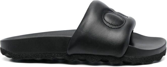 Off-White Bookish Sponge logo-embroidered slides Black